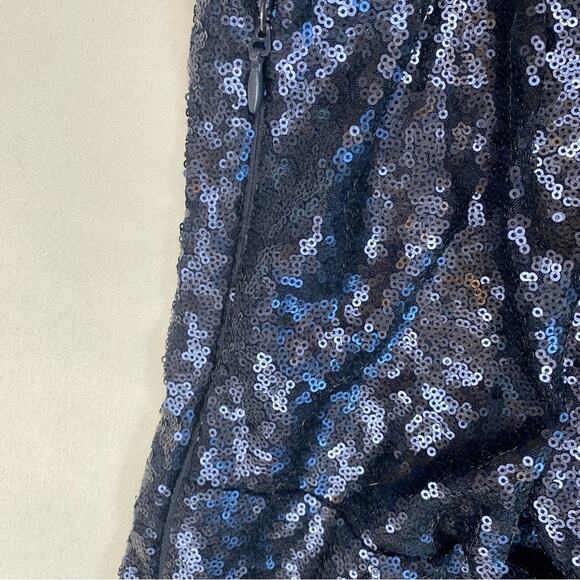 Lulus Shine Time Navy Blue Sequin Dress Sexy Cocktail Evening Low Back Medium - Picture 7 of 10